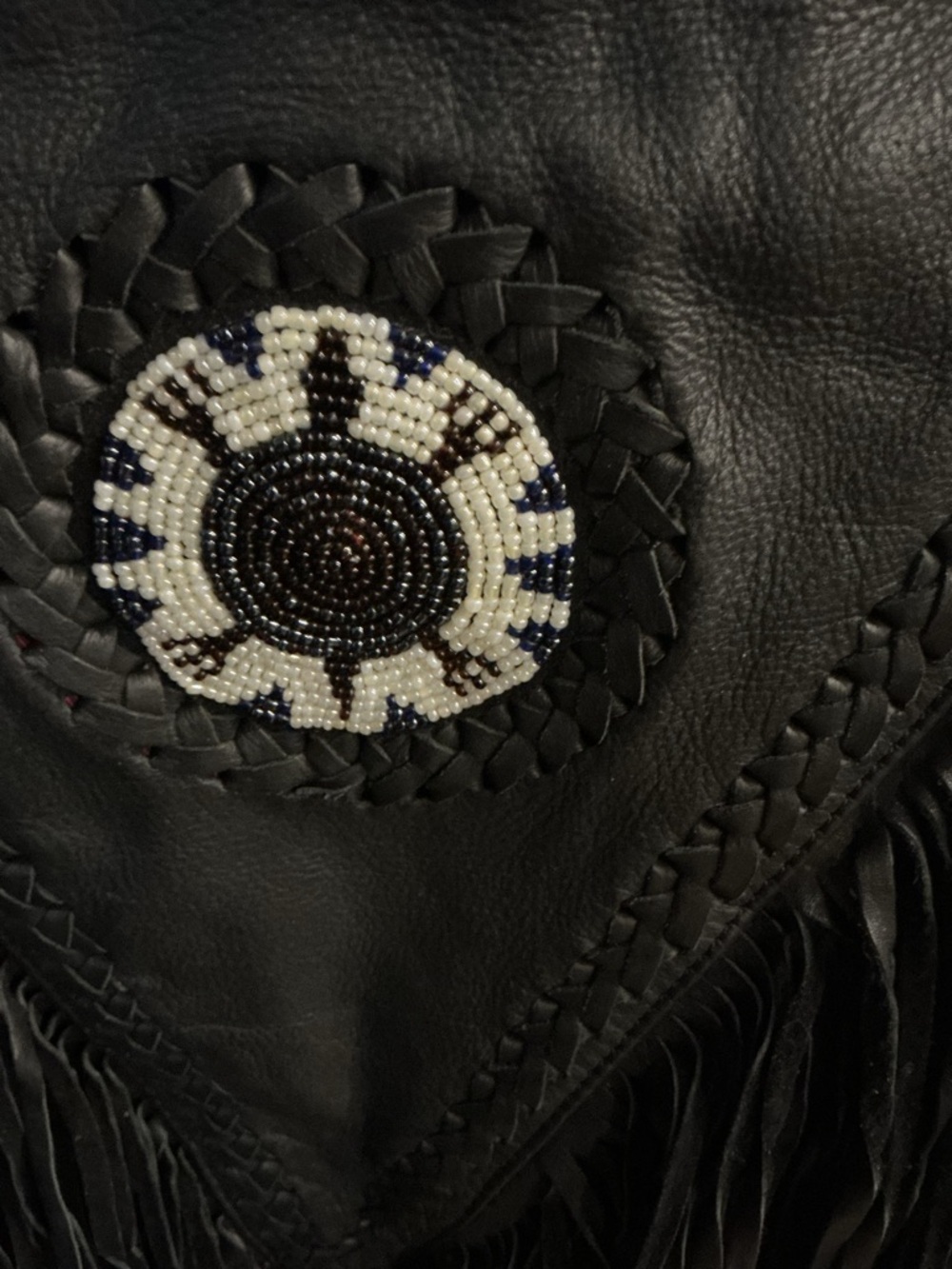 WESTERN WEAR Riders by Lee Black Leather Jacket with Maroon Lining - Picture 6 of 8